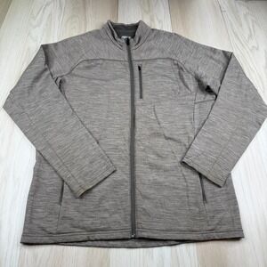 Icebreaker Mens Light Brown Full Zip Up Long Sleeve Pocket Sweater Size L